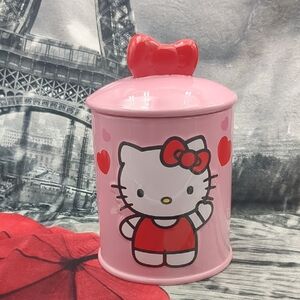 Hello Kitty Pink and Red Heart Design Cookie Jar